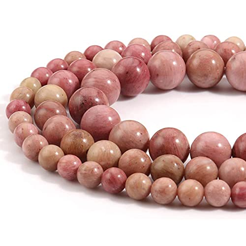 HAAMIIQII 35pcs 10mm Natürliche Rhodochrosit Perlen Runde Lose Edelstein Perlen für Schmuck Herstellung DIY Armband Halskette von HAAMIIQII