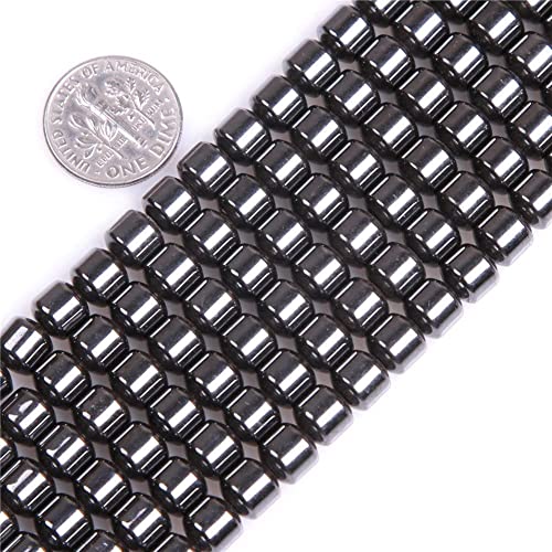 HAAMIIQII 40pcs 10mm natürliche schwarze Hämatit Lose Edelstein Perlen Trommel Form Abstandsstein Perlen für Schmuck Herstellung DIY Armband Halskette von HAAMIIQII