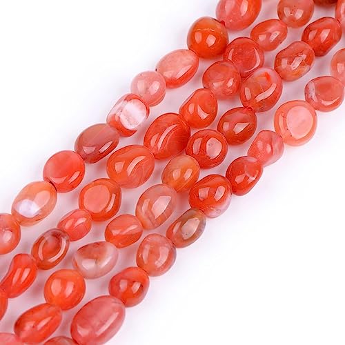 HAAMIIQII 45pcs 5-8mm Natürliche Rote Achat Stein Perlen Unregelmäßige Freeform Tumbled Lose Edelstein Perlen für Schmuck Herstellung DIY Armbänder Halsketten Ohrringe von HAAMIIQII