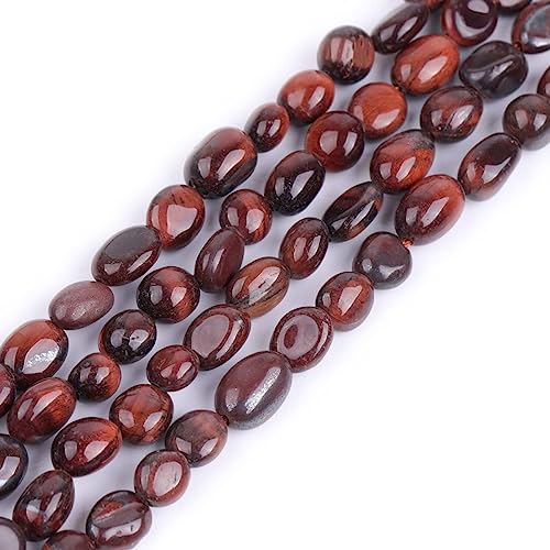 HAAMIIQII 45pcs 5-8mm Natürliche Rote Tiger Auge Stein Perlen Unregelmäßige Freeform Tumbled Lose Edelstein Perlen für Schmuck Herstellung DIY Armbänder Halsketten Ohrringe von HAAMIIQII