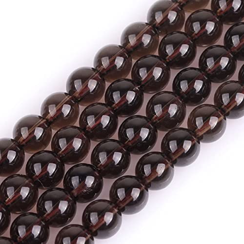 HAAMIIQII 45pcs 8mm Natürliche Rauchquarz Perlen Runde Lose Edelstein Perlen für Schmuck Herstellung DIY Armband Halskette von HAAMIIQII