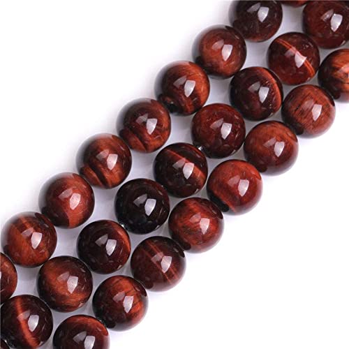 HAAMIIQII 45pcs 8mm Natürliche Rote Tiger Auge Perlen Runde Lose Edelstein Perlen für Schmuck Herstellung DIY Armband Halskette von HAAMIIQII