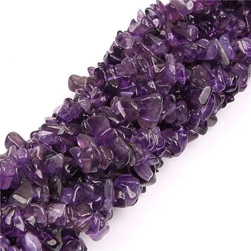 HAAMIIQII 5-8mm Natürliche Amethyst Chips Perlen Kristall Unregelmäßige Chip Steine Lose Edelstein Perlen für Schmuck Making Strang 80 cm von HAAMIIQII