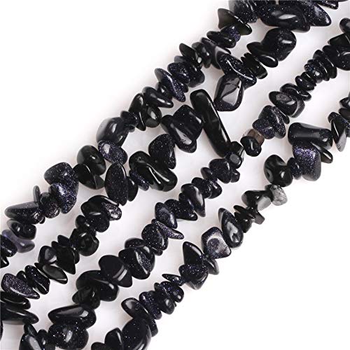 HAAMIIQII 5-8mm Natürliche Blaue Sandstein Chips Perlen Unregelmäßige Chip Steine Lose Edelstein Perlen Energie Heilung Perlen für Schmuck Making Strand 80 cm von HAAMIIQII