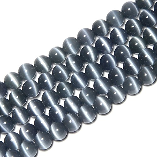 HAAMIIQII 60pcs 6mm Grau Cat Eye Perlen Runde Lose Edelstein Perlen für Schmuck Herstellung DIY Armband Halskette von HAAMIIQII