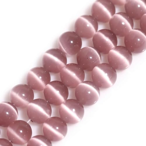 HAAMIIQII 60pcs 6mm Light Purple Cat Eye Perlen Runde Lose Edelstein Perlen für Schmuck Herstellung DIY Armband Halskette von HAAMIIQII