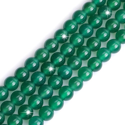 HAAMIIQII 60pcs 6mm Natürliche Grüne Achat Perlen Runde Lose Edelstein Perlen für Schmuck Herstellung DIY Armband Halskette von HAAMIIQII