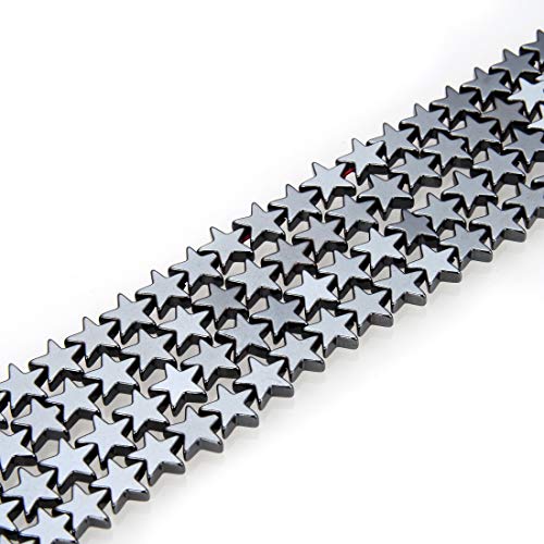 HAAMIIQII 70pcs 8mm Natürliche Schwarze Hämatit Lose Edelstein Perlen Sternform Abstandsstein Perlen für Schmuck Herstellung DIY Armband Halskette von HAAMIIQII