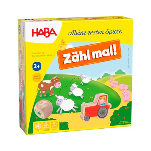 HABA Meine ersten Spiele Zähl mal! – Tierisches Zählspiel für Kinder ab 2 Jahren – Spielerisch Zählen Lernen mit hochwertigen Holzfiguren – 1305878001 von HABA