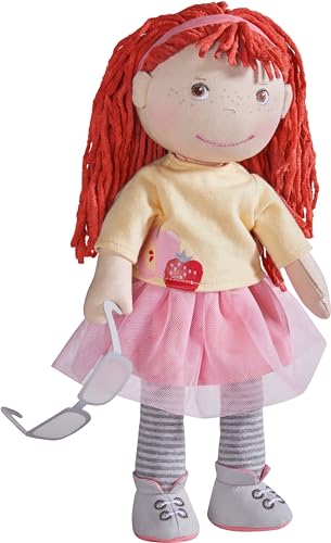 HABA Puppe AVA, 30 cm Puppe mit Brille, Stoffpuppe für Kinder ab 18 Monaten von HABA