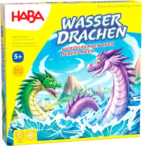 HABA Wasserdrachen Würfel- und Taktikspiel für Kinder ab 5 Jahren Familienspiel mit nachhaltigen Holzfiguren Made in Germany 1307133001 von HABA