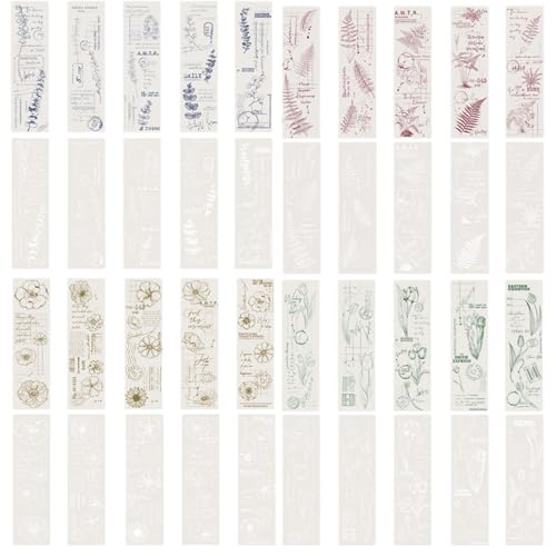 HACRAHO Blumen-Scrapbook Papier, 120 Stück DIY Scrapbook Papierbedarf Floral Border Reißbar Scrapbooking Papier für Journaling Supplies von HACRAHO