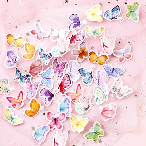 HACRAHO Schmetterling Scrapbook Aufkleber, 3 Pack Selbstklebende PVC Vintage Schmetterling Aufkleber für Scrapbook Journal DIY Projekt von HACRAHO