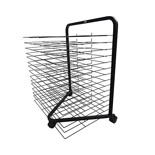 HADECOLL Trockengestell für Kunst， Trockenstaffelei aus Metalldraht， Aufbewahrungsstaffelei für Kindergarten und Kunstkreativstudio， Arbeitswind-Trockengestell，15 Floors von HADECOLL