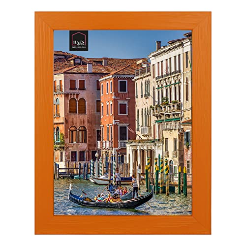 HAES DECO - Holz Bilderrahmen 13x18 Venezia Orange - Fotorahmen Holz - Portraitrahmen mit Aufsteller & Wandhalterung - für 1 Foto im Format 13x18 -SP12418 von HAES DECO