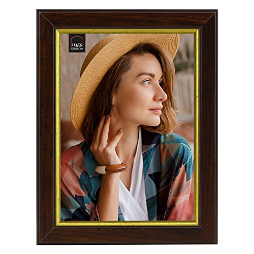 HAES DECO - Klassischer Holz-Bilderrahmen 13x18 Bradford Braun - Portraitrahmen mit Ständer und Wandbefestigung - Wechselrahmen/Portraitrahmen - für 1 Foto im Format 13x18 - SP15018 von HAES DECO