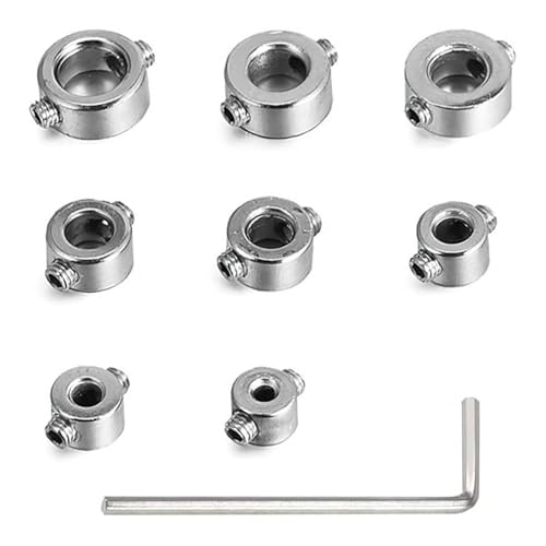 HAFRILY 8PCS Tiefenanschlagringe Set,Bohrtiefenbegrenzer 3-10mm Tiefenanschlag für Bohrer mit Sechskantschlüssel Stellungsregler Ring Tiefenbegrenzer Tiefenstop Dübeln von HAFRILY