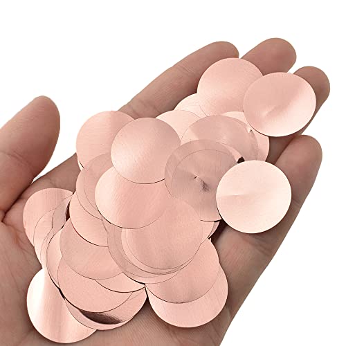 HAHIYO Roségold, 2,5 cm Folie, metallisches Glitzer, rundes Seidenpapier-Konfetti-Tischdekoration, Konfetti-Punkt, Bulk-Tischstreu-Konfetti-Papier für Verpackung, Hochzeit, Junggesellinnenabschied, Babyparty, Party, 5000 Stück von HAHIYO