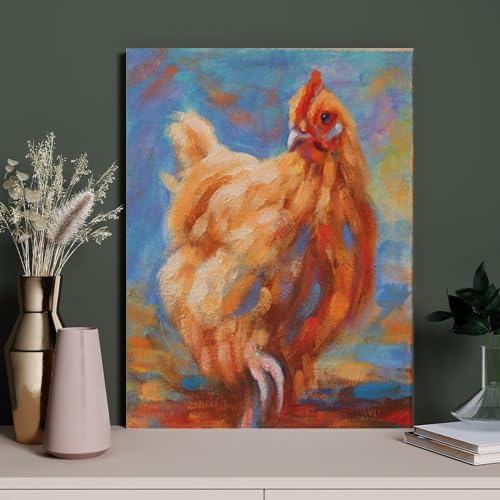 DIY 5D Diamond Painting Set Huhn Hahn Henne Malen nach Zahlen Diamond Painting Kunsthandwerk für Zuhause Wanddekoration（Round Diamond）30x40cm-77 von HAIDU