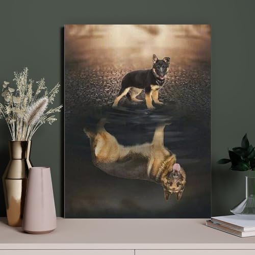 HAIDU 5D DIY Diamond Painting Kit_Deutscher Schäferhund Diamond Painting Kits_Diamantmalerei Kreuzstich Strass Diamantstickerei Kunsthandwerk Für Zuhause Büro Wanddekoration（Round Diamond） 50x60cm-82 von HAIDU