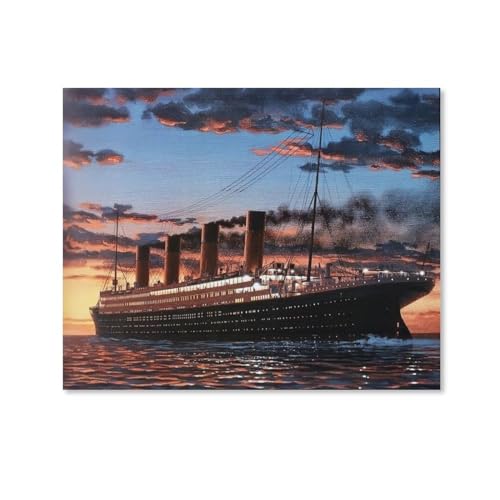 HAIDU 5D DIY Diamond Painting Malerei Kits Erwachsene Kinder nach Anzahl Stickerei Titanic Mosaic Pictures Leinwand Kunsthandwerk Zuhause/Büro/Hotel Dekor Wand Wohnzimmer（Round Diamond） 30x40cm-151 von HAIDU