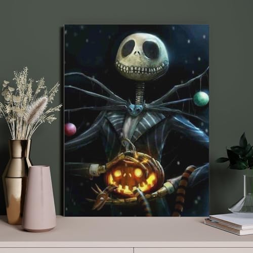 HAIDU 5D DIY Diamond Painting Nightmare Before Christmas Full Round Drill Crystal Mosaic Picture Halloween Diamond Embroidery（Round Diamond） 30x40cm-61 von HAIDU