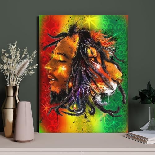 HAIDU 5D Diamond Painting Bob Marley Rock Singer,DIY Diamond Painting Stickerei Kit Round Resin Diamond Cross Stitch Home Decor（Round Diamond） 30x40cm-105 von HAIDU