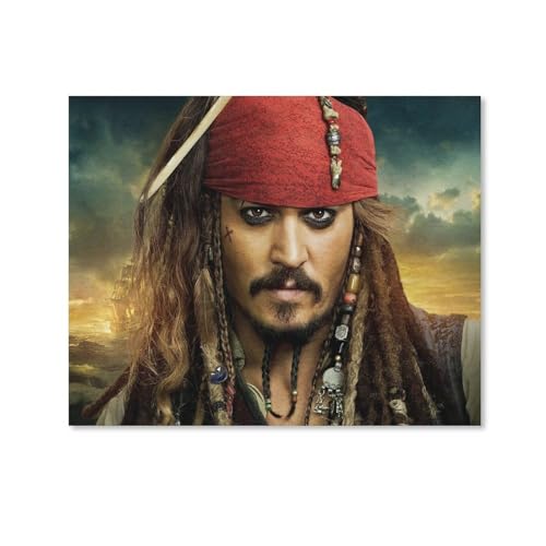 HAIDU 5D Diamond Painting Kit Full Drill Diamond Art Crystal Art Kits für Erwachsene Kinder Captain Jack Sparrow（Round Diamond） 40x40cm-90 von HAIDU