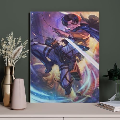 HAIDU Attack on Titan, DIY Diamond Painting Number Kit, 5D-Kreuzstich-Mosaik-Poster, Heimdekoration, Geschenk（Round Diamond） 30x40cm-109 von HAIDU