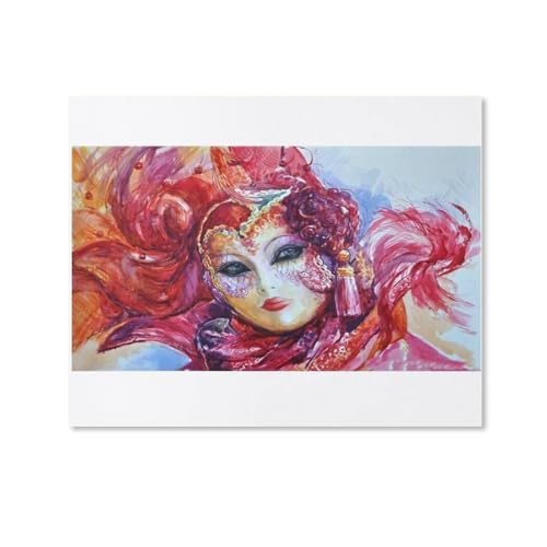 HAIDU DIY 5D Diamond Painting Aquarell Venezianische Maske Muster Kreuzstich Stickerei Vollmosaik（Round Diamond） 50x60cm-114 von HAIDU