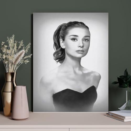 HAIDU DIY 5D Diamond Painting Kits Audrey Hepburn Full Drill Diamond Art Home Wanddekoration（Round Diamond） 30x40cm-101 von HAIDU