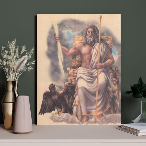 HAIDU DIY Diamond Painting Griechische Götter König Zeus Volle Runde Strass Kreuzstich Stickerei Kristallmosaik Malerei Art Kit Heimdekoration Geschenk（Round Diamond） 30x40cm-89 von HAIDU