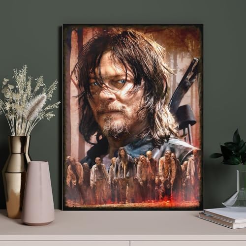 HAIDU Diamond 5D DIY Diamond Painting The Walking Dead 3D-Stickerei Kreuzstich-Mosaik-Malerei-Dekor（Round Diamond） 30x40cm-60 von HAIDU