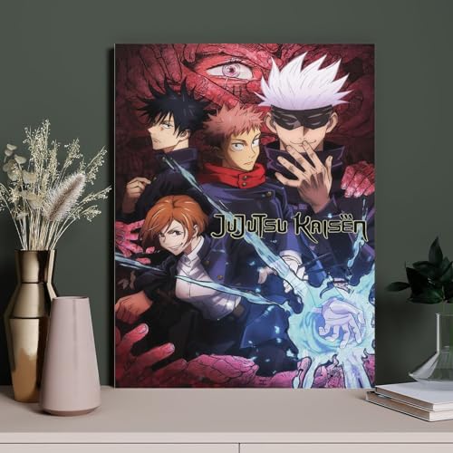 HAIDU Kinder Diamond Painting Set, Anime Jujutsu Kaisen, DIY 5D Volldiamant Kreuzstich Kristall Strass Stickerei Malerei Dekoration（Round Diamond） 40x50cm-144 von HAIDU