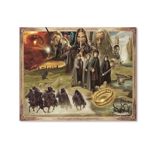 HAIDU der herr der ringe poster Diamond Painting Set, 5D Diamond Painting Pictures Adults Diamond Painting Children, Full Drill Diamond Art for Home Decor（Round Diamond） 30x40cm-133 von HAIDU