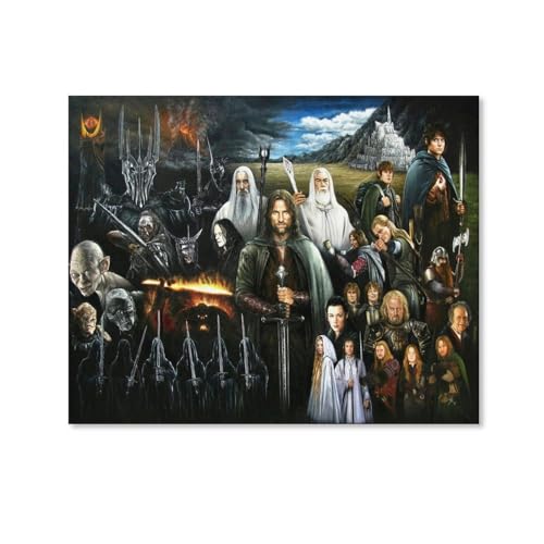 HAIDU der herr der ringe poster Diamond Painting Set, 5D Diamond Painting Pictures Adults Diamond Painting Children, Full Drill Diamond Art for Home Decor（Round Diamond） 40x40cm-129 von HAIDU