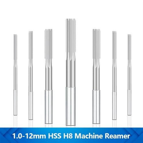 HAJMGUMC HSS-Maschinenreibahle H8 1,0–12 mm Spannreibahle, gerade Nutreibahle, gewöhnlicher runder Schaft, Fräserwerkzeug(H8 2.5mm) von HAJMGUMC