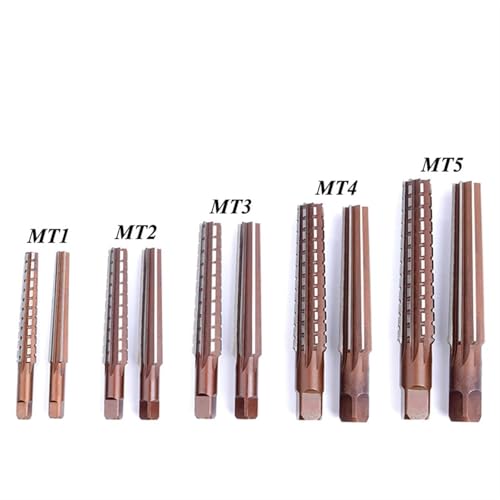 HAJMGUMC Handreibahlen MT1/MT2/MT3/MT4/MT5 HSS-Stahl, feine/raue Kegelreibahle for Fräsen, Schlichten, Schneidwerkzeug(MT2(Rough)) von HAJMGUMC