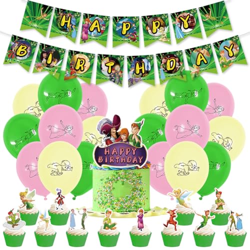 HAJXXMM Geburtstag Party Grüne Luftballons Dekorationen Geburtstag Ballons Geburtstagsdeko mit Happy Birthday Banner Luftballon Kuchen Topper für Kindergeburtstag - 32 Stück von HAJXXMM