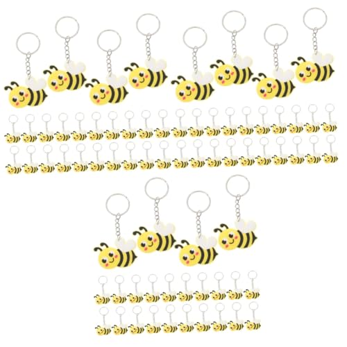 HAKIDZEL 72 Stk Biene Schlüsselanhänger Bienen-Gastgeschenke Bienenfest liefert Panda bienen bienen zubehör portmonee kinder schlüsselkette Cartoon-Bienen-Schlüsselanhänger PVC von HAKIDZEL