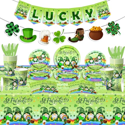 St. Patrick's Day Party-Dekoration – grünes Kleeblatt-Geschirr-Set von HAKOTI