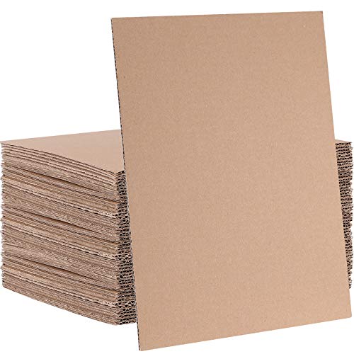 HAKZEON 50 Stück 21,6 x 27,9 cm Wellpappe, 5-lagige Kartoneinsätze, flache Karton-Quadrate, Trenner, Packpapier für Versand, DIY Handwerk, braun von HAKZEON