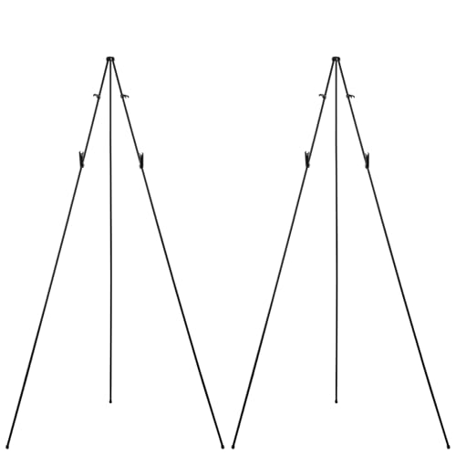 HAKZEON Verstellbare Staffelei-Ständer, 160 cm Dreibein, zusammenklappbar, tragbar, Künstler-Bodenstaffelei, zusammenklappbare Ausstellungsregale für Kunstmalerei, Hochzeits-Willkommensschild, 2 Stück von HAKZEON