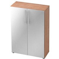 HAMMERBACHER Aktenschrank 4550, V4550/N/S/BM nussbaum, silber 2 Fachböden 80,0 x 34,6 x 114,4 cm von HAMMERBACHER