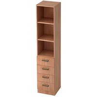 HAMMERBACHER Regalschrank 7600 SG, V7600/N/N/SG nussbaum 40,6 x 42,0 x 200,4 cm von HAMMERBACHER