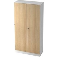 HAMMERBACHER Aktenschrank 6910, V6910/W/E/SG weiß, eiche 4 Fachböden 100,0 x 42,0 x 200,4 cm von HAMMERBACHER