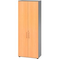 HAMMERBACHER Aktenschrank 968T6, V968T6/G/6/BS grafit, buche 5 Fachböden 80,0 x 42,0 x 215,6 cm von HAMMERBACHER