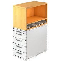 HAMMERBACHER Container-Aufsatz buche 42,8 x 80,0 x 53,0 cm von HAMMERBACHER