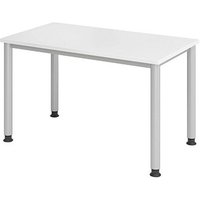 HAMMERBACHER HS612 Schreibtisch weiß rechteckig, 4-Fuß-Gestell silber 120,0 x 67,2 cm von HAMMERBACHER