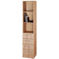 HAMMERBACHER Regalschrank Prokura, V7600/N/N/RE nussbaum 40,6 x 42,0 x 200,4 cm von HAMMERBACHER